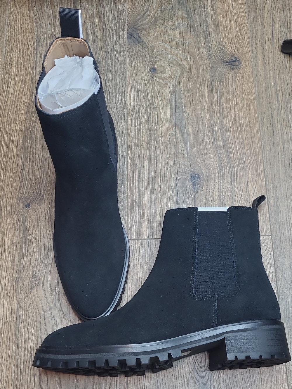 Quince Black Chelsea Suede Ankle Boots